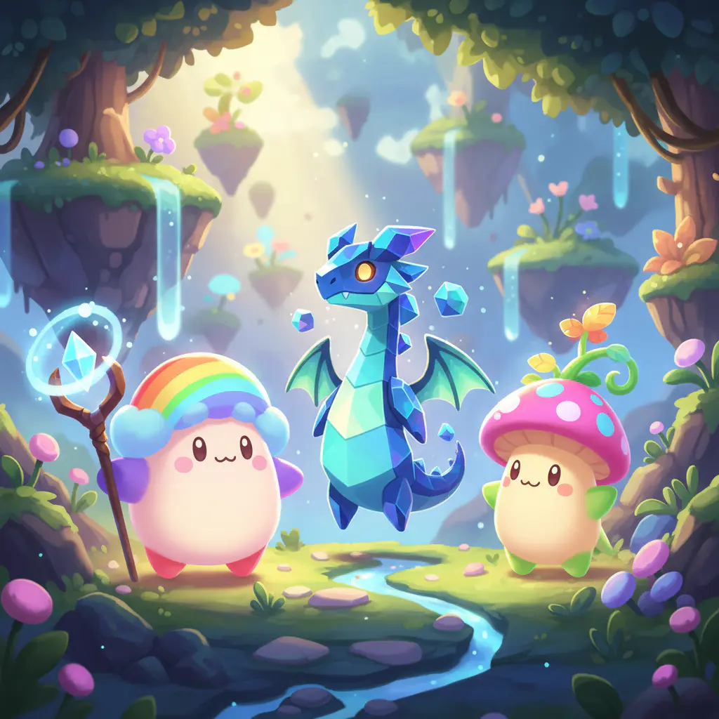 Personajes coloridos de juegos idle